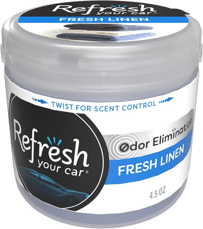 Scented Gel Car Air Freshener, Fresh Linen Car Scent