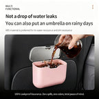 Car Trash Can with Lid - Leakproof Mini Garbage Bin for Door or Seatback,Premium ABS Auto Organizer,Space-Saving Car Garbage Can for Commuters,Families and Pet Owners,Fit for SUV,Sedan,Truck (Pink)