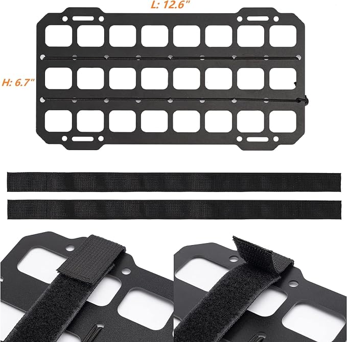Car Sun Visor Organizer Vehicle Rigid MOLLE Panel Tactical Gear Rack EDC Pouch Tool Holster Bag Holder Visor Cover Truck Equipment Mount Plate Modular Storage Shelf Auto Accessories
