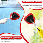 10 Pcs Windshield Cleaner Tool Car Window Cleaning Supplies with Extendable Handle Include 6 Washable Microfiber Bonnets 2 Empty 60ml Spray Bottle Glass Wiper Kit(Red)