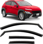Voron Glass in-Channel Extra Durable Rain Guards for Hyundai Kona 2018-2023, Window Deflectors, Vent Window Visors, 4 Pieces - 200478