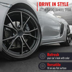 BASiQ Universal Styling Trim - 26 Feet, 6 Colors, Flat Design, Easy to Apply with Premium 3M Tape - Versatile Rim Styling and Color Accent for Cars, Trucks, SUVs - Light Gray