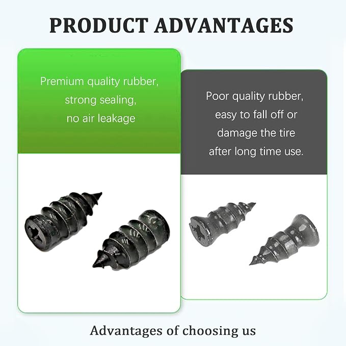 60PCS Tire Plug Kit with Screwdriver,Rubber Flat Tire Repair Kit for Fast Repair of Tire Punctures,Durable Car Tire Repair Kit Self-Service Repair Nails for Car Motorcycle Truck (60PCS)