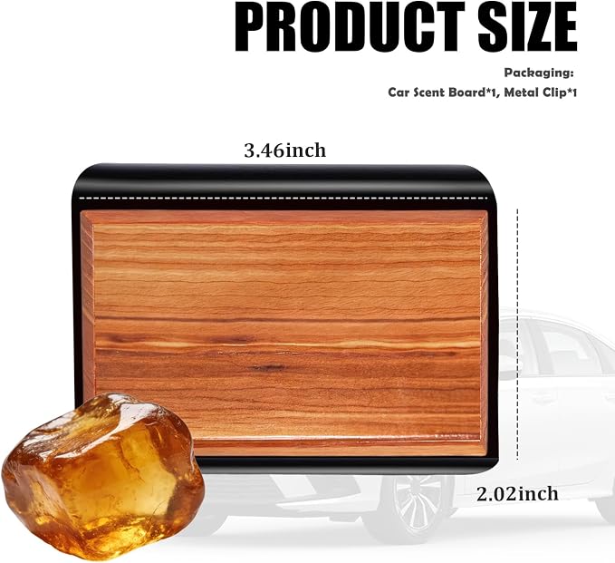 Wood Car Air Freshener,Magnetic Wood Car Fresheners Long Lasting for Absorbing Unpleasant Smells,Reusable Wooden Cars Freshener Cars Interior Accessories for Truck & SUVs (Amber)