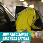 95164 Reach & Clean Wet-Dry Pro Windshield Cleaning Tool With Extendable Handle, Standard and Mini Cleaning Heads, Reusable Microfiber Pads, and Storage Bag for Auto and Home Glass