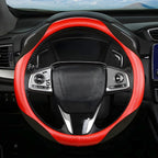 Steering Wheel Cover for Women and Men, Carbon Fiber Plush Steering Wheel Cover Soft Anti-Slip Comforting, Universal 15 Inches Steering Wheels Accessories (Carbon Fiber Red/Black)