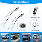 7-in-1 Car Wash Kit with 20L Folding Bucket & Brush – Car Wash Mop with Long Handle, 15° Curved Aluminum Pole for SUV Roof, Car Washing Brushes & Cleaning Supplies, RVs-White.