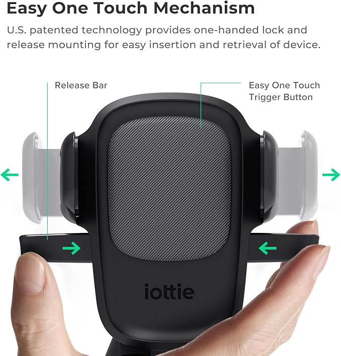 Easy One Touch Signature Air Vent & Flush Mount Combo - Universal Car Mount Phone Holder for iPhone, Google, Samsung, Moto, LG, and all other Smartphones