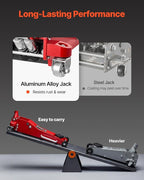 Low Profile Floor Jack 3 Ton Aluminum and Steel Racing Floor Jack with Dual Pistons Quick Lift Pump, Hydraulic Trolley Car Lift for Sports Car, SUV, Pickup, Lifting Range 3.3"-20.3"