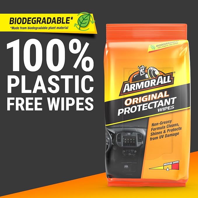 Car Protectant Wipes, Interior Car Wipes with UV Protection Against Cracking and Fading, 60 Wipes