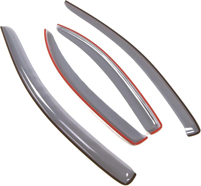 Car Window Rain Guard | Outside Mount Visors Auto Side Window Deflectors | Windows Visor Rain Shields Compatible with 2007-2010 Chevrolet Aveo | 4 Pcs Set, LGWV2-059, Light Tinted