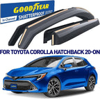 Goodyear Shatterproof in-Channel Window Deflectors for Toyota Corolla 2020-2026 Hatchback, Rain Guards, Window Visors for Cars, Vent Deflector, Car Accessories, 4 pcs - GY008448