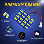 Car Interior LED Lights Accessories with 194 168 T10 / BA9S / DE3175 6418 211-2 578 Festoon Adapters, 48-SMD Panel Lamps for Dome Map Door Trunk Courtesy License Plate Lights (6000K White)
