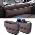 2 Pack Universal Fit Car Gap Filler, Premium Leather Seat Gap Filler Organizer, Car SUV Truck Essentials (Brown 2 pack)