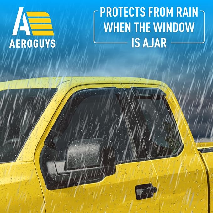 Extra Durable Window Deflectors Tape-On Window Visors Rain Guards Fit for Ford F150 2015-2026 SuperCab, Sun Visors, Wind Vent for Shades, Exterior Car Accessories - 4pcs. AG0721