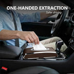 Faux Leather Car Tissue Holder for Interior, Multi-Function Tissue Box, Armrest & Back Seat Tissue Organizer, Sleek Kleenex Holder (Brown Flat)