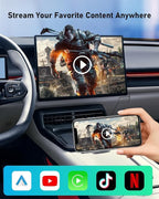 Wireless CarPlay Adapter Support Net-Flix & YouTube, 3s Fast Auto-Connect Magic AI Box, 5.8GHz WiFi Zero Delay Car Play Wireless Adapter, USB-C/USB-A, Plug & Play for Apple iPhone & Android Auto