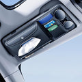 Car Sun Visor Organizer with Tissue Holder, Auto Consoles Organizer with Sunglass Clip,Multi-Pocket Visor Accessories for Truck, SUV，Card/Pen/Driver's License Storage