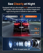 4K Dash Cam Front and Rear, Built in Wi-Fi 6 & GPS Car Camera, Super Night Vision, ADAS, 3'' IPS Screen, 24H Parking Mode, Time-Lapse, Loop Recording, with 128GB Card (A800SE) (Pack of 2)