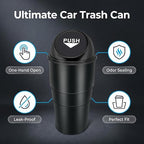 Cup Holder Trash Can, Leakproof Car Trash Can with Lid, Trash Bin for Car Accessories, Mini Garbage Bin Organizer for Automotive Office Home Kitchen, Applicable to Women and Men