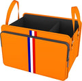 Trunk Organizer for Car, Waterproof Collapsible 3 Compartments Car Organizer, Foldable Storage for Car Accessories, Tools, Sundries for Women Men, Tote Bag (Orange, Standard)