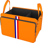 Trunk Organizer for Car, Waterproof Collapsible 3 Compartments Car Organizer, Foldable Storage for Car Accessories, Tools, Sundries for Women Men, Tote Bag (Orange, Standard)