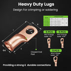 8 Gauge Amp Wiring Kit CCA 3-in-1, 8 AWG Copper Clad Aluminum Power & Ground Battery Cable, 25 ft Each Black & Red, with 15 Lugs & 20 Heat Shrink for Car Audio