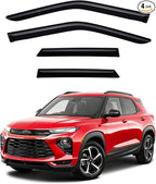 Rain Guards for 2019-2026 Chevy Blazer, Out-Channel Window Visor Shields Vent Deflector Shade Wind Dark Smoke 2020 22021 2022 2023 2024 2025 19 20 21 22 23 24 25 26, Tape-On Outside-Mount, 4PCS