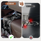CoBak Purse Hook for Car - Universal Premium Stitched Leather and Aluminum-Magnesium Alloy Double Car Seat Back Storage Hook for Purses, Handbags, Bags (2 Pack),Floral Trace