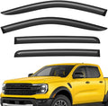 Extra Durable Window Deflectors Tape-On Window Visors Rain Guards Fit for Ford Ranger 2024-2026 SuperCrew, Sun Visors, Wind Vent for Shades, Exterior Car Accessories - 4pcs. AG0745