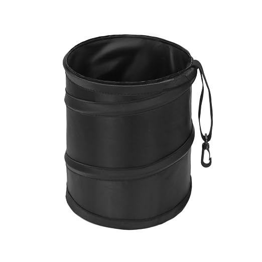 2 Gallons New Leakproof Car Trash Can, Compact Trash Can Pop-up Collapsible Hanging Car Trash Bin with Hook and Loop, Waterproof PEVA Liner Open-Top Garbage Can for Cars Home Office