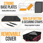 Trunk Organizer For SUV Car Organizer and Storage, Multi-Compartment Storage Bag Car Accessories for Women Men, Perfect Christmas Gifts, 1680D Oxford, Non Slip Bottom, Straps, Soft Cover (90L)