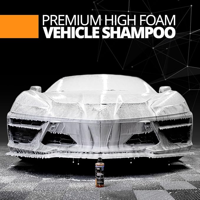High Foam Vehicle Shampoo (32 oz. Bottle) - pH Neutral Premium Car Wash Soap - Ceramic Coating Prep and Maintenance - Citrus Scent - Maximum Suds