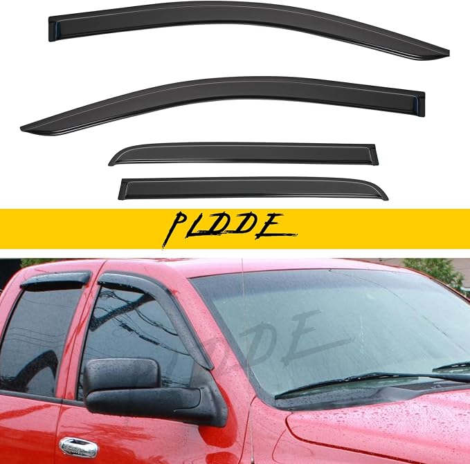 Window Visor Rain Guards Compatible with 2015-2020 Colorado/GMC Canyon Crew Cab with 4 Full Size Doors Window Wind Deflectors Vent Visors Shades for Truck Accessories Tape-On(No-Drill)