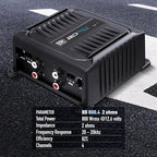 Banda Audiopart BD-800.4, Full Range 4 Channel Car Audio Amplifier - 800W RMS at 2 Ohm, Multi-Speaker Systems, Compact Design for Door Speakers
