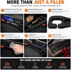 Car Seat Gap Filler 2 Pack, Universal Fit No Drop Seat Guard with Storage Pocket, Car Seat Gap Plug Prevents Phones, Keys and Coins from Falling, Auto Accessories for SUV, Truck, Sedan