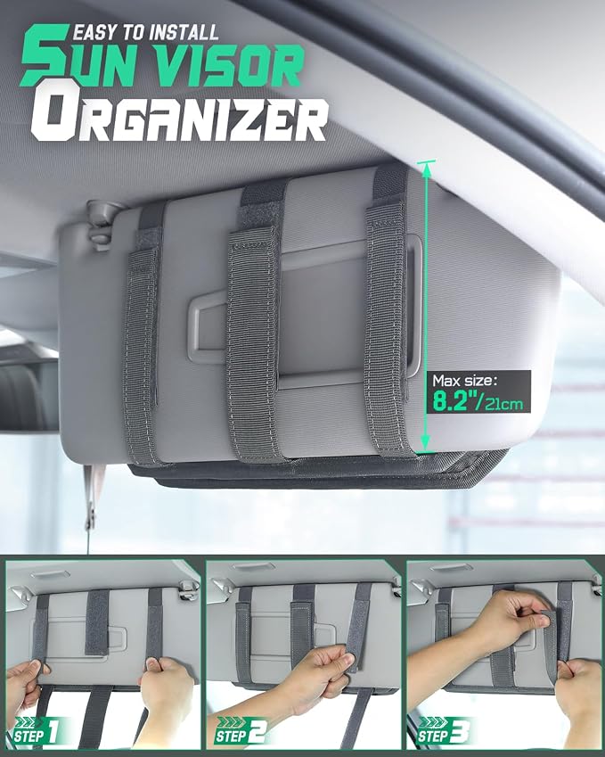 Tactical Car Sun Visor Organizer, Fit Cars Trucks SUV Jeeps Patrols | Tactical Car Sun Visor Organizer, Fit Cars Trucks Suv Jeeps Patrols