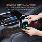 2PCS Car Seat Gap Filler Organizer, Multifunctional Vehicle Seat Side Gap Filler with Organizer & Cup Holder, Automotive Seats Crevice Stopper Gaps Plug, Universal Car Accessories (Brown)