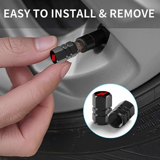4Pack Sports Tire Valve Caps Universal Tire Air Cap Valves Stem Covers | Aluminum Alloy Rust-Proof Corrosion Resistant Leak-Proof Valve Stem Caps,for Auto SUV Truck Bicycle,Sports Gifts for Drivers