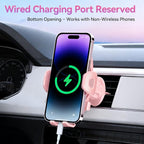 Car Vent Phone Holders with Metal Hook Clip [Bling Pink for Women & Thick Case Friendly]，Vent Phone Mount for Your Car Accessories with iPhone 17-12 Pro Max Plus Air Samsung