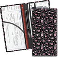 Leather Car Registration and Insurance Card Holder, Cute Car Accessories Vehicle Glove Box Car Organizer for Documents, Cards, License Glitter Pink Leopard