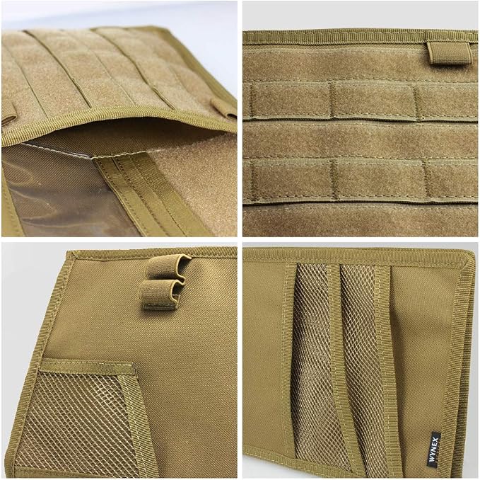 Car Visor Organizer with Double-Sided MOLLE Panel, Universal Vehicle Sun Visor Storage for Essentials & Gear, Compatible with Cars, Pickup Trucks, Vans, SUVs