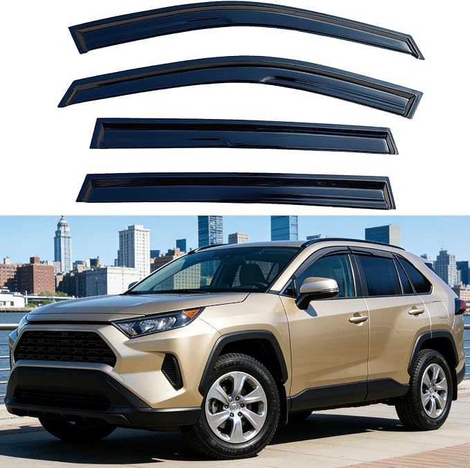 Tape On Rain Guards Window Visors for Toyota RAV4 2019 2020 2021 2022 2023 2024 2025,Window Wind Deflectors Vent Visors Shades Rainproof,Car Accessories-4pcs