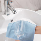 6 Pack Microfiber Glass Cleaning Cloth, 16 Inch X 16 Inch, Lint Free Quickly Clean Window, Glasses, Windshields, Mirrors, and Stainless Steel, Blue