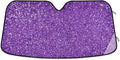 Purple Glitter Texture Car Windshield Sun Shade Foldable Sun Shield Shade for Blocks UV Rays Protector-Keeps Your Vehicle Cool for Most Sedans SUV Truck,57"x31.5"