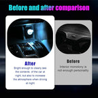 4 PCS USB LED Car Interior Atmosphere Lamp, Portable Mini LED Night Light, Plug-in USB Interface Trunk Ambient Lighting Kit, Universal Interior Car Accessories (Ice Blue)