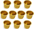 GSE Games & Sports Expert Jumbo Aluminum Cup Holder, Drop-in Cup Holder for Casino Poker Tables, Work Desks, Boats, RVs, Cars & Trucks (Gold, 10-Pack)