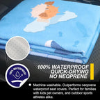 Back Seat Cover for Car Trucks Van SUV Jeep,Waterproof Rear Bench Towel Seat Covers for Dogs and Kids,Automotive Backseat Protector (Seaworld)
