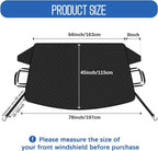 Windshield Cover for Ice and Snow, 600D Oxford Fabric Car Windshield Snow Cover, Anti-Frost Waterproof Winter Windshield Covers, Fits Most Cars SUVs Trucks Sedans