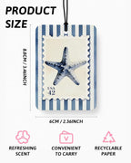 Navy Blue Beach Car Air Freshener 4 Pcs Coconut Scented, Starfish Octopus Palm Tree Car Accessories Mirror Decor for Women, Coastal Cowgirl Hanging Air Freshener for Cars Closet Drawer Books
